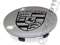 Wheel Cap silver with black crest for Porsche